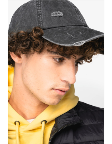 NAT-NS026-ECO-FRIENDLY UNISEX RIPPED EFFECT CAP